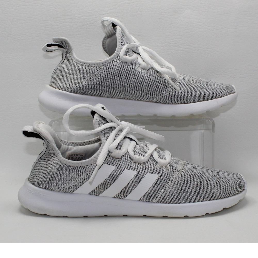 Adidas Cloudfoam Pure 2.0 Grey White Knit Running Shoes H04756 Womens 8.5